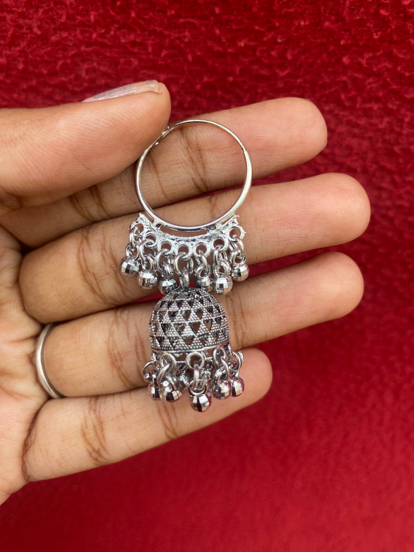 Oxidised Hoop Jhumkas