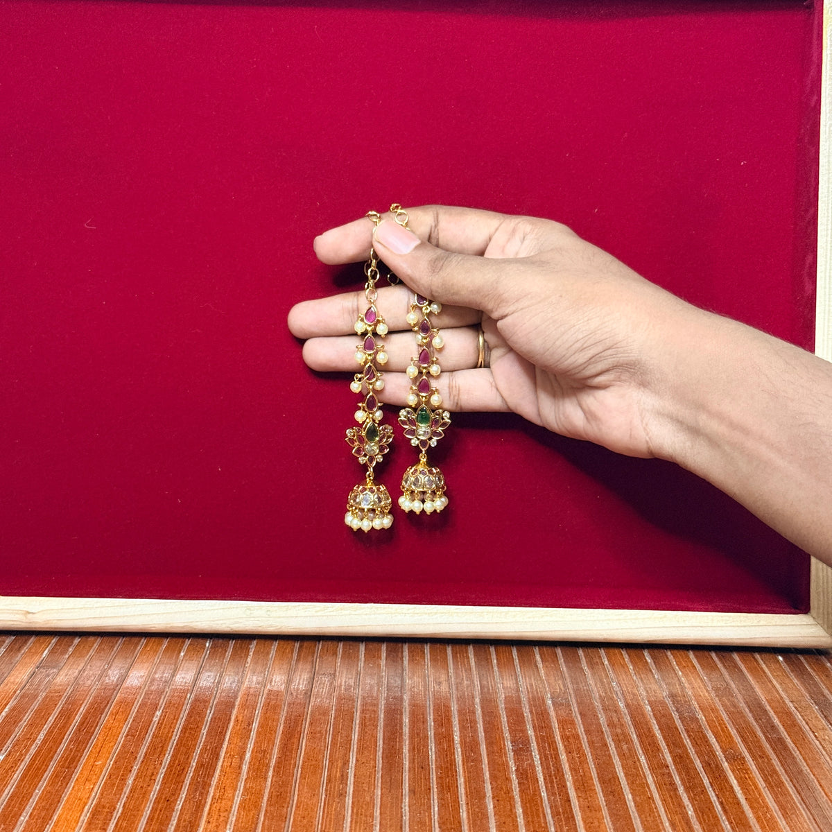 Kamalini Jhumka with Earchains