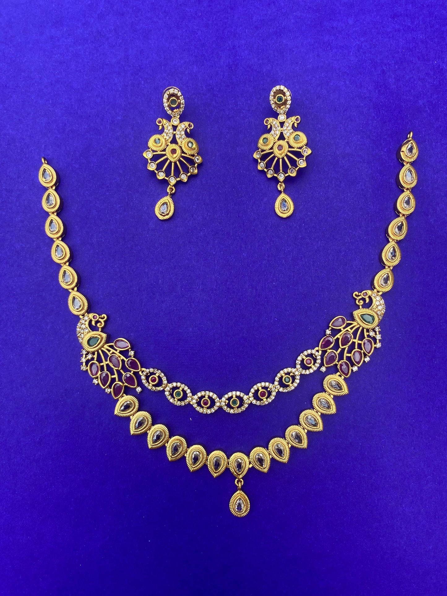 Tanvi Layered Peacock Necklace Set