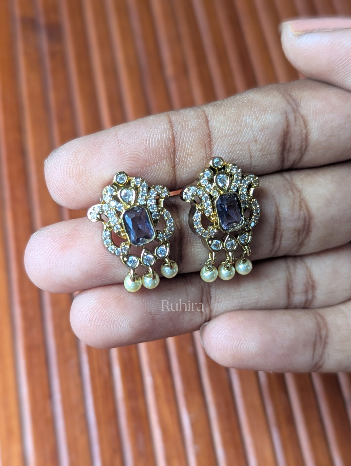 Amethyst Beaded Haaram with Victorian Pendant