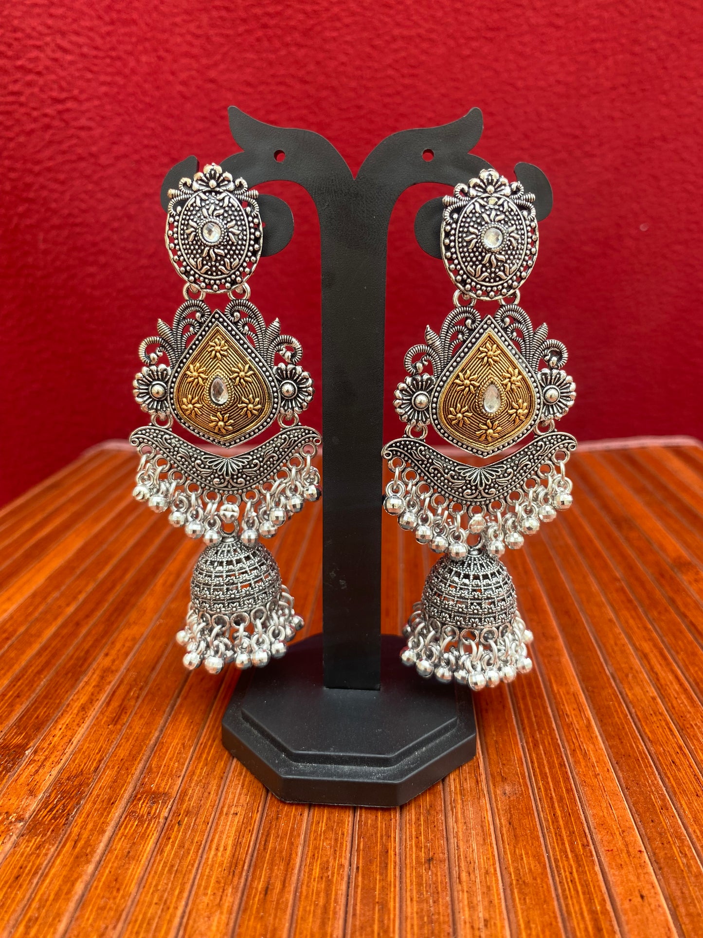 Two-tone Jhumka Earrings