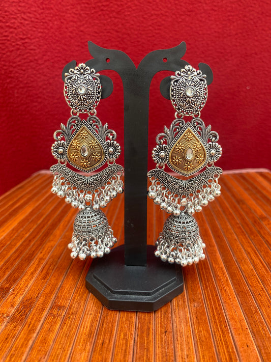 Two-tone Jhumka Earrings