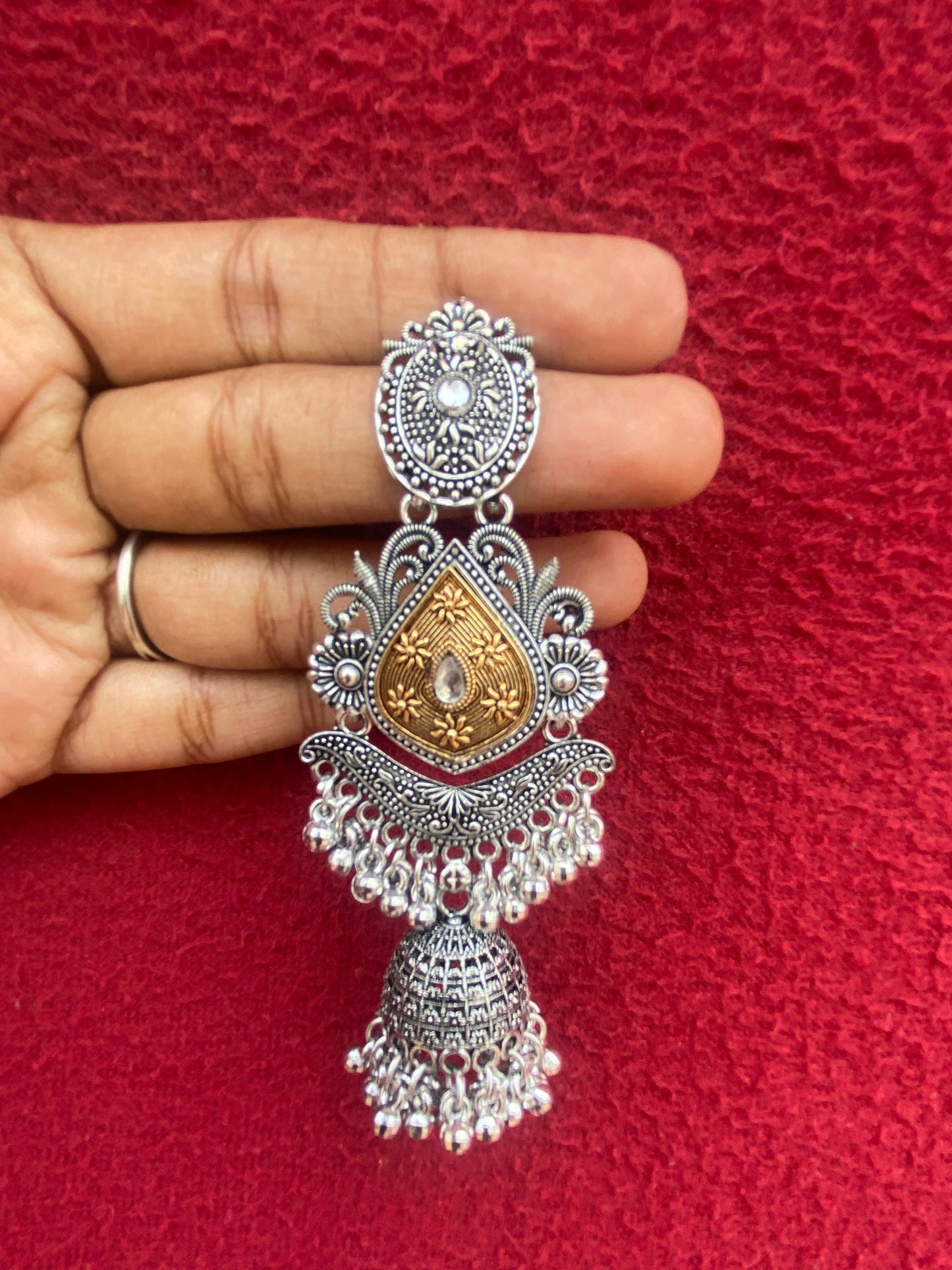 Two-tone Jhumka Earrings