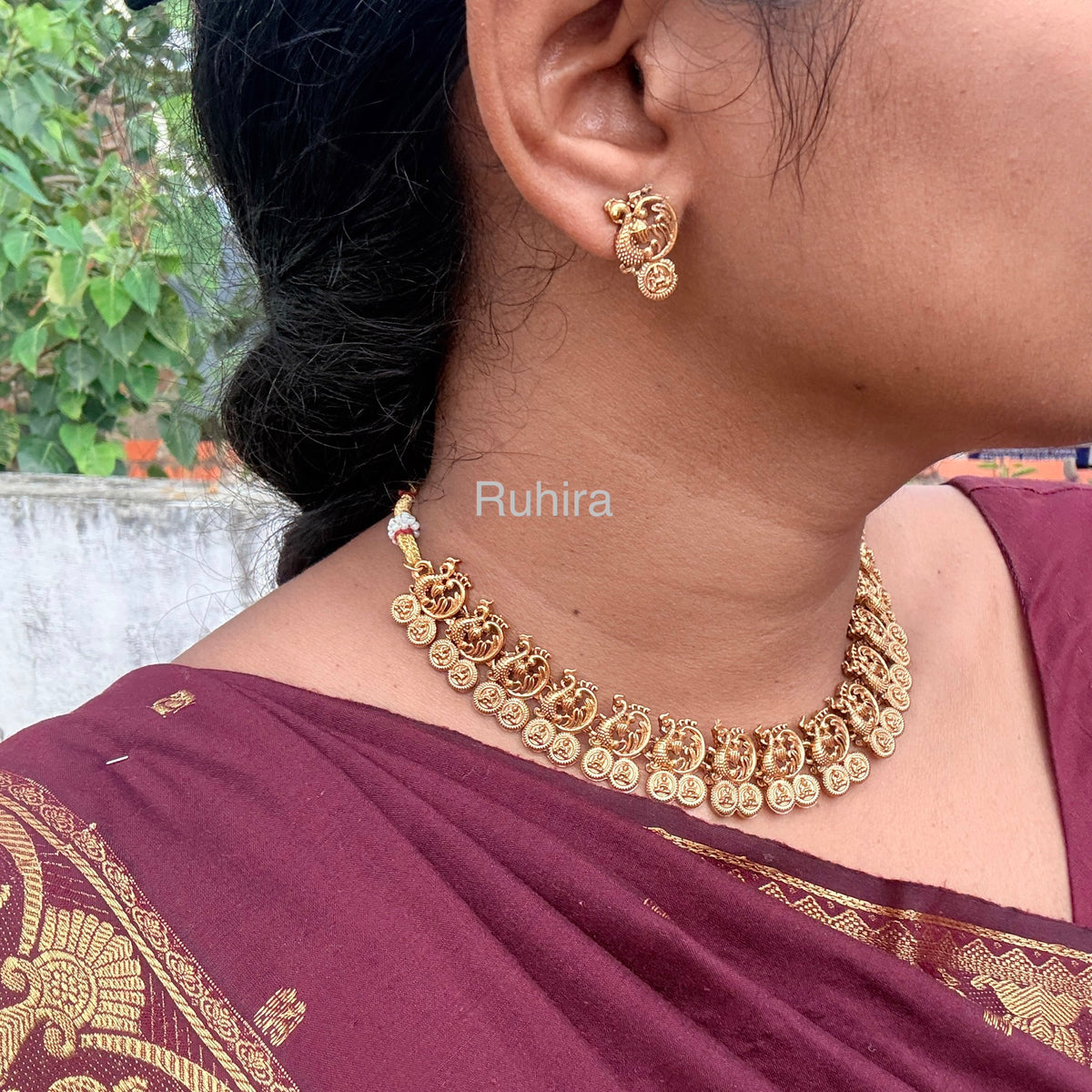 Mayura Laxmi Coin Necklace Set