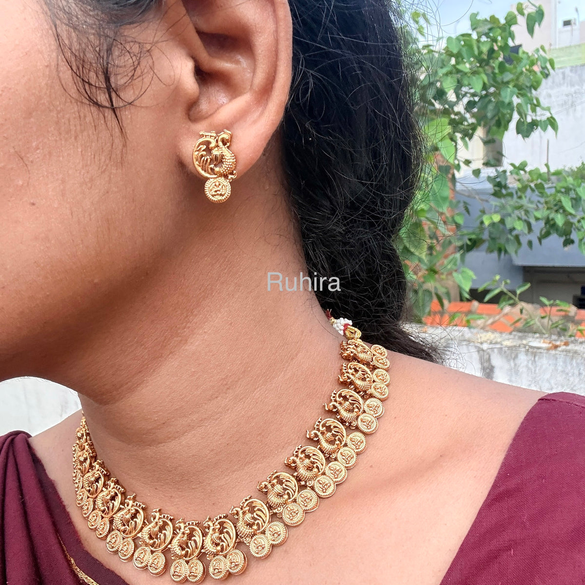 Mayura Laxmi Coin Necklace Set