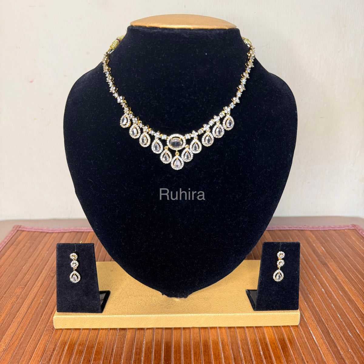 Ananya CZ Teardrop Necklace Set