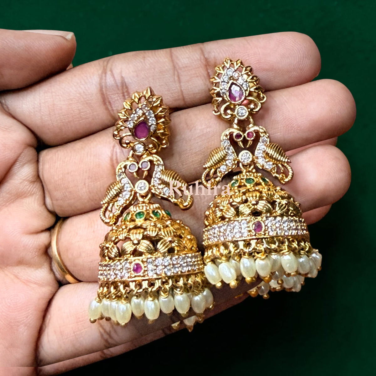 Ambari Antique Temple Jhumka