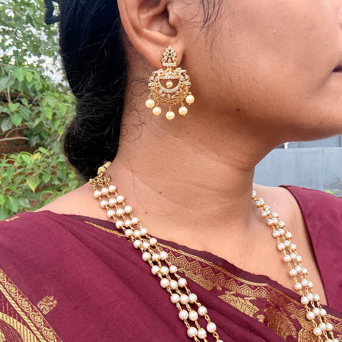 Moti Pushpa Pearl Haaram Set