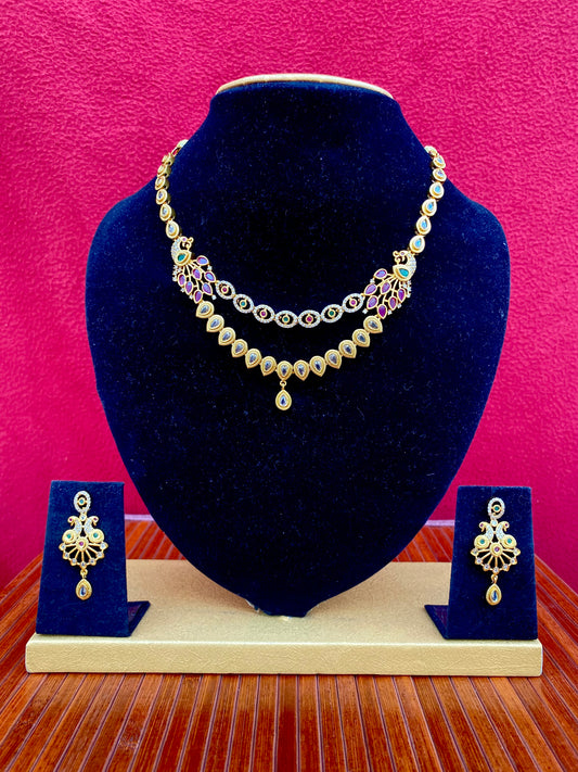 Tanvi Layered Peacock Necklace Set