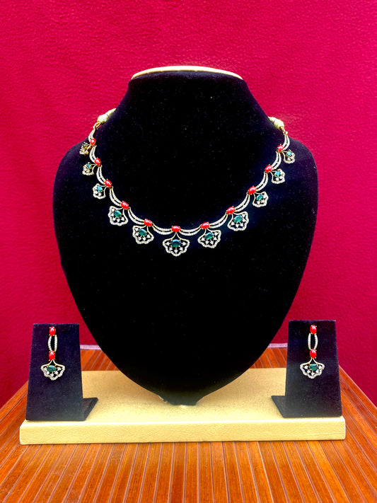 Meghna Coral Necklace Set
