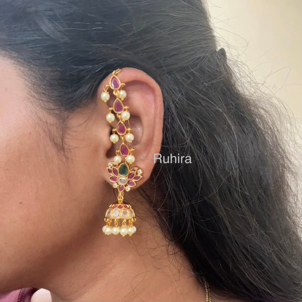 Kamalini Jhumka with Earchains