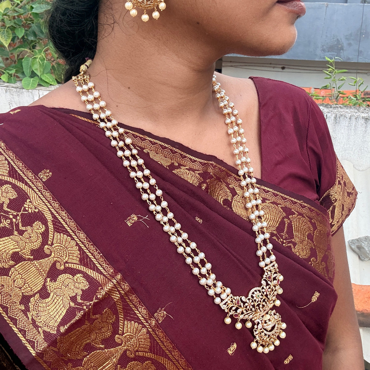 Moti Pushpa Pearl Haaram Set