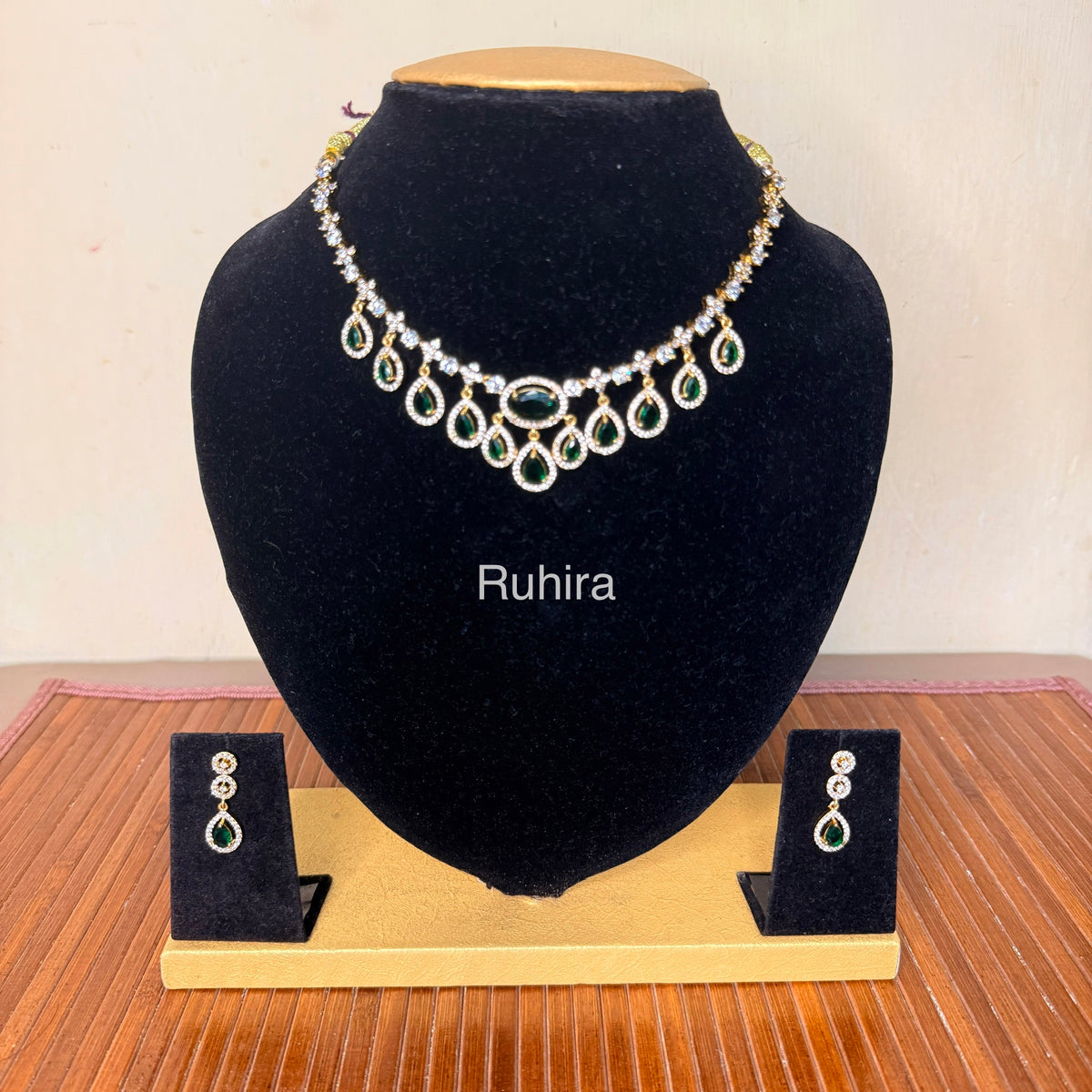 Ananya CZ Teardrop Necklace Set