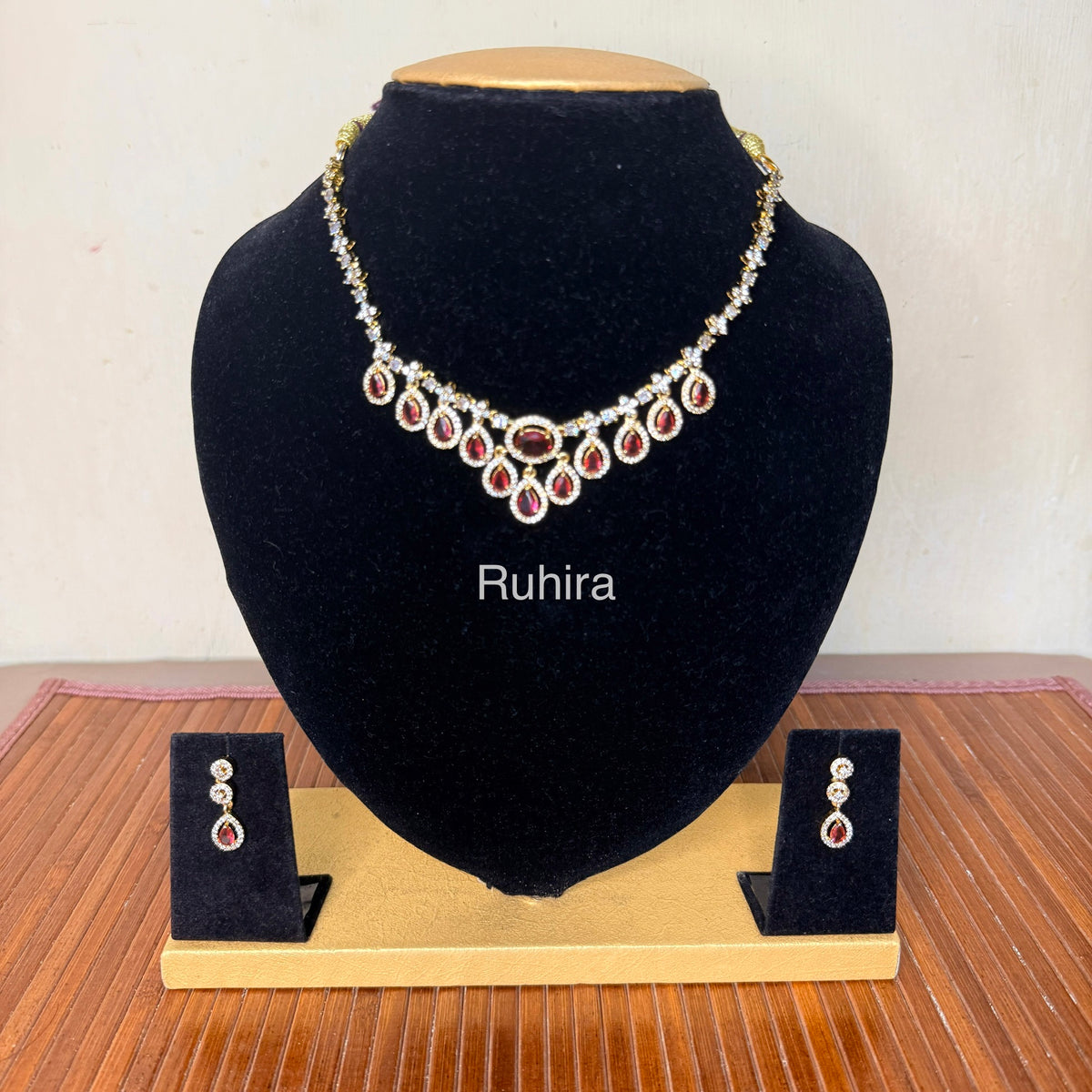 Ananya CZ Teardrop Necklace Set