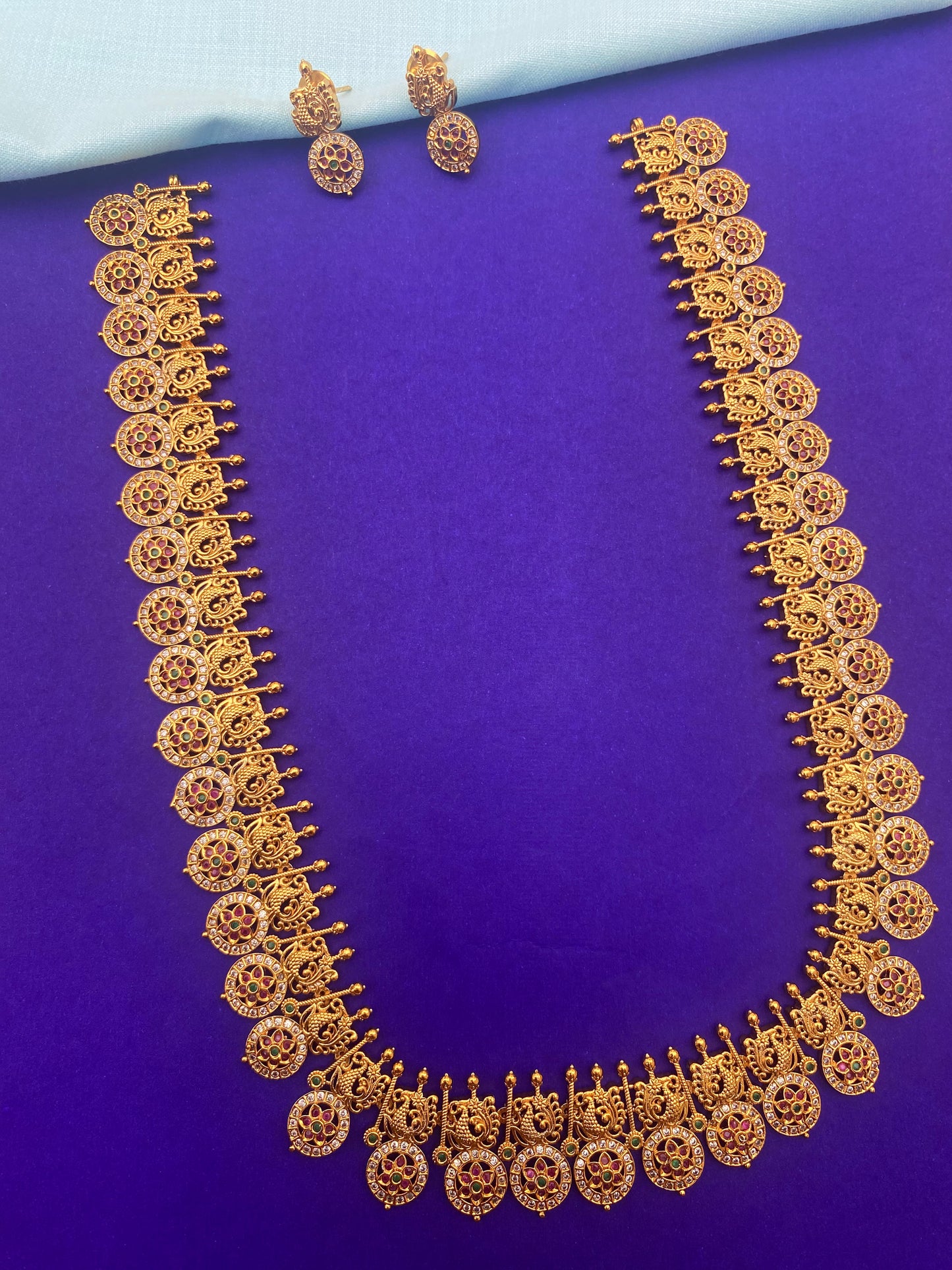 Classic Peacock Motif Bottu Mala Haaram