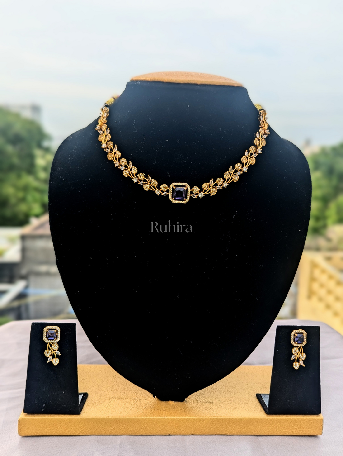 Twilight Leaf Necklace Set