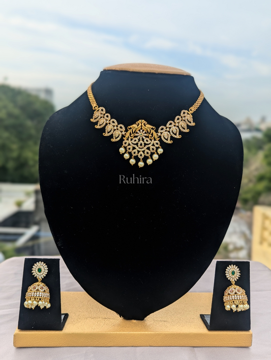 Mayura Leaf Motif Choker Set